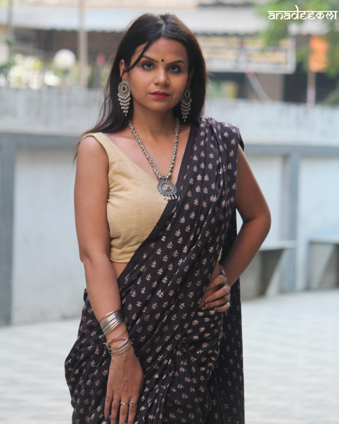 Stunning Rocks - Ajrakh Saree
