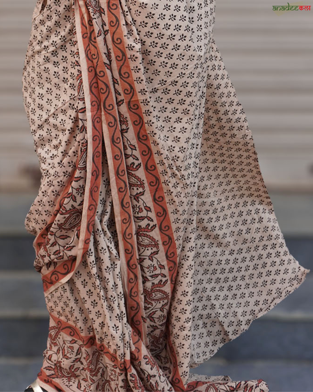 Flowers in Desert - Ajrakh Saree