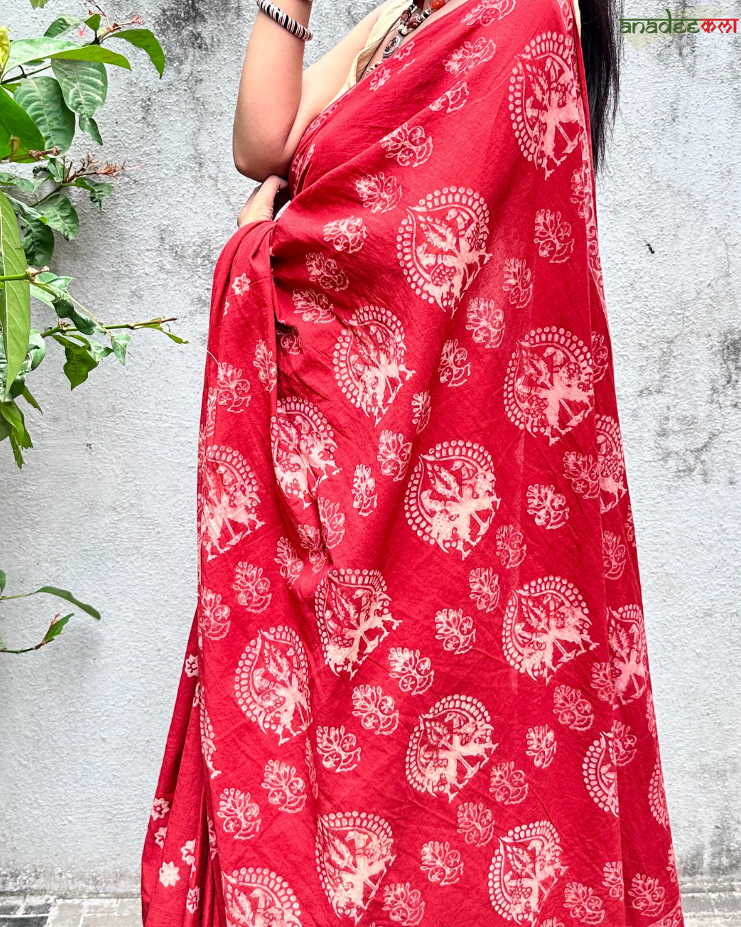 Peacock Grove - Brick Red Saree