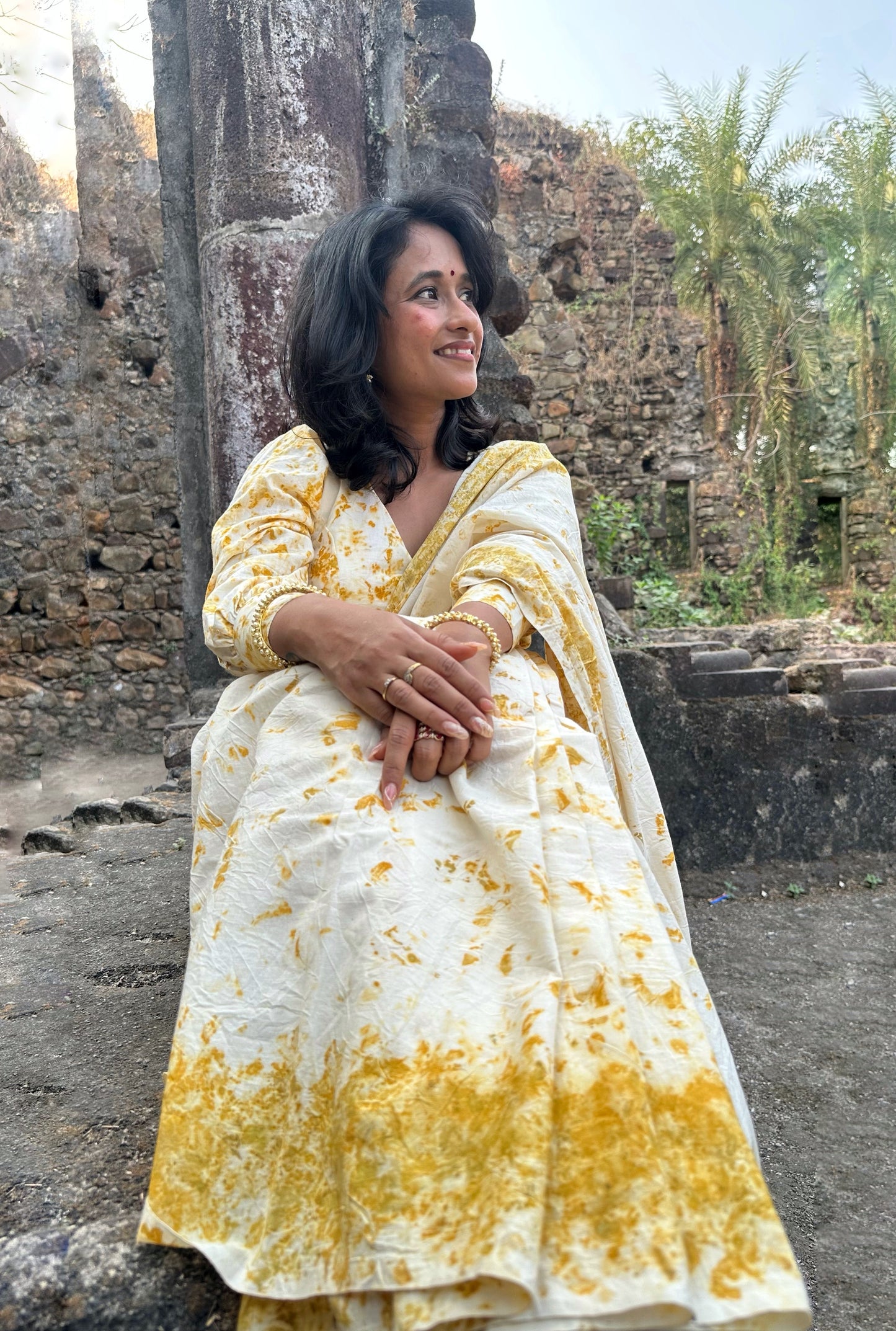 Golden Blush Organic Saree