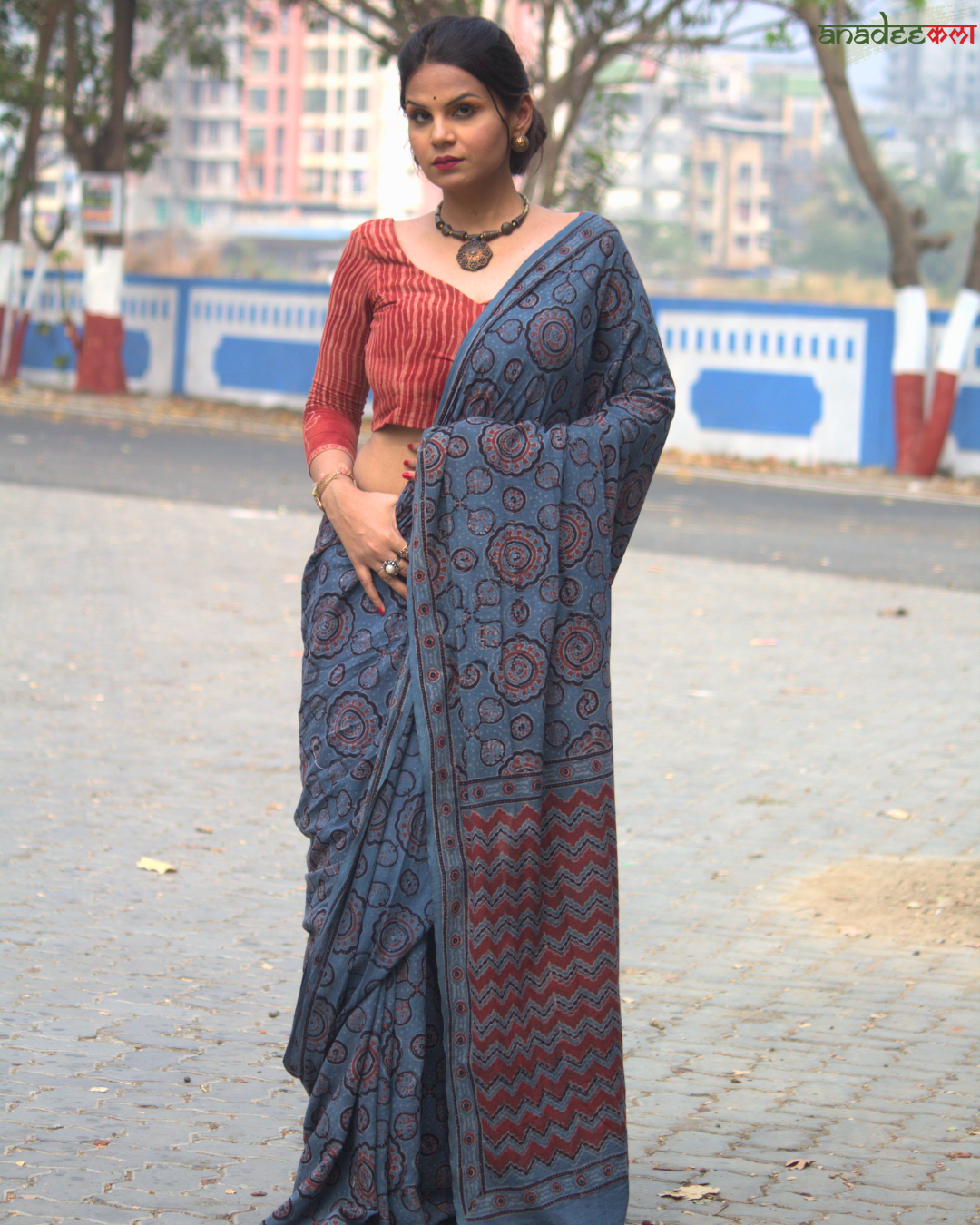 Ajrakh Galaxy Saree