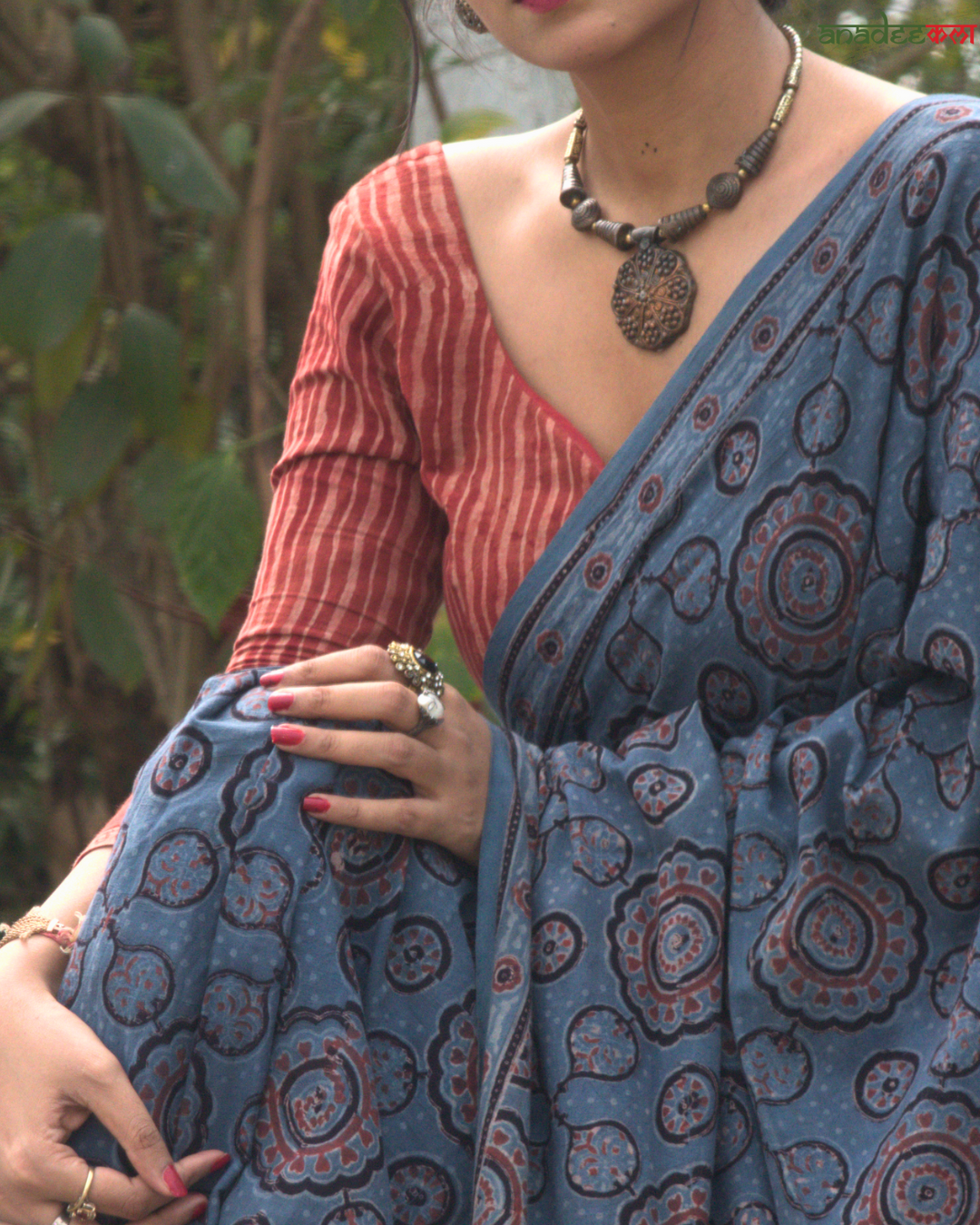Ajrakh Galaxy Saree