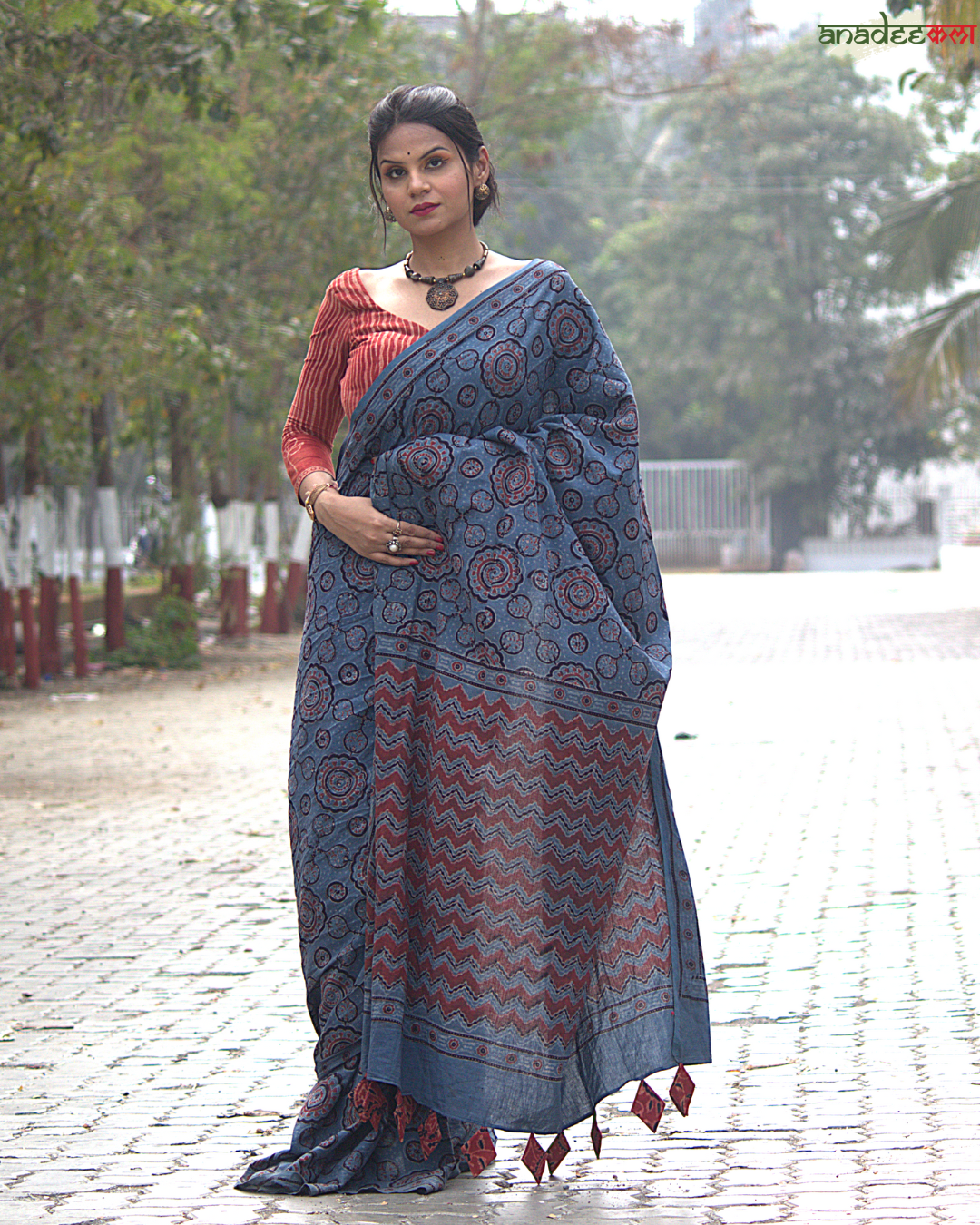 Ajrakh Galaxy Saree