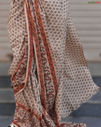 Flowers in Desert - Ajrakh Saree