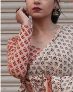 Flowers in Desert - Ajrakh Saree