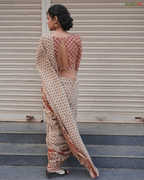 Flowers in Desert - Ajrakh Saree
