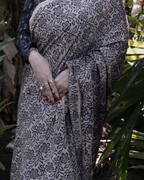 Floral Silhouettes - Ajrakh Saree