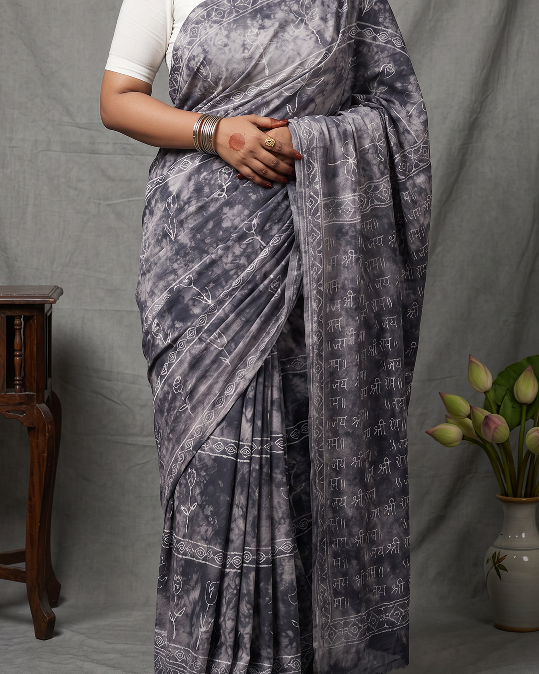 Jay Shree Ram Grey Tie & Dye