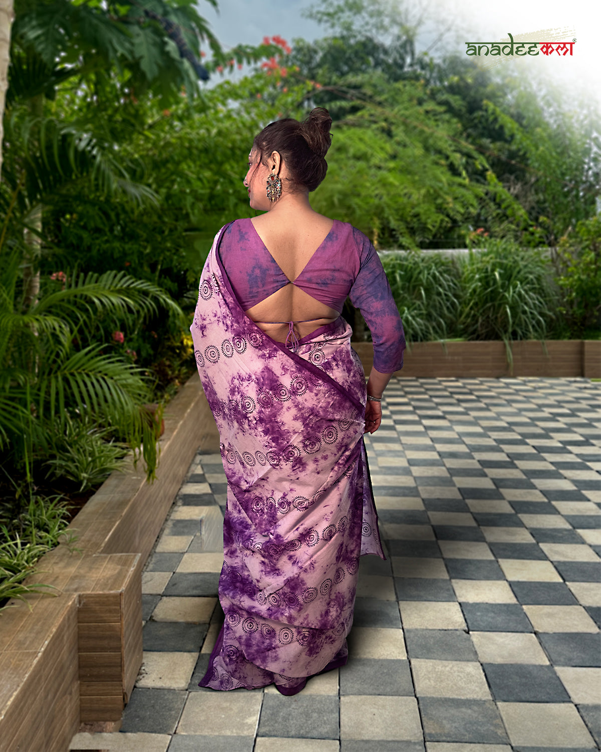 Lavender Horizons - Tie-Dye Saree